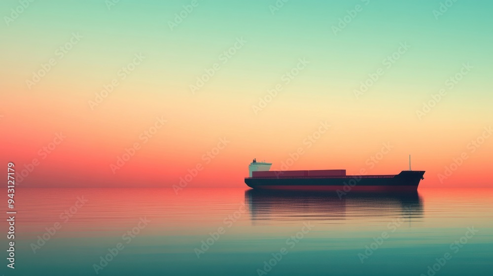 Lonely ship on the sea Lonely ship on the sea