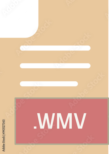 WMV File format icon outline and fill