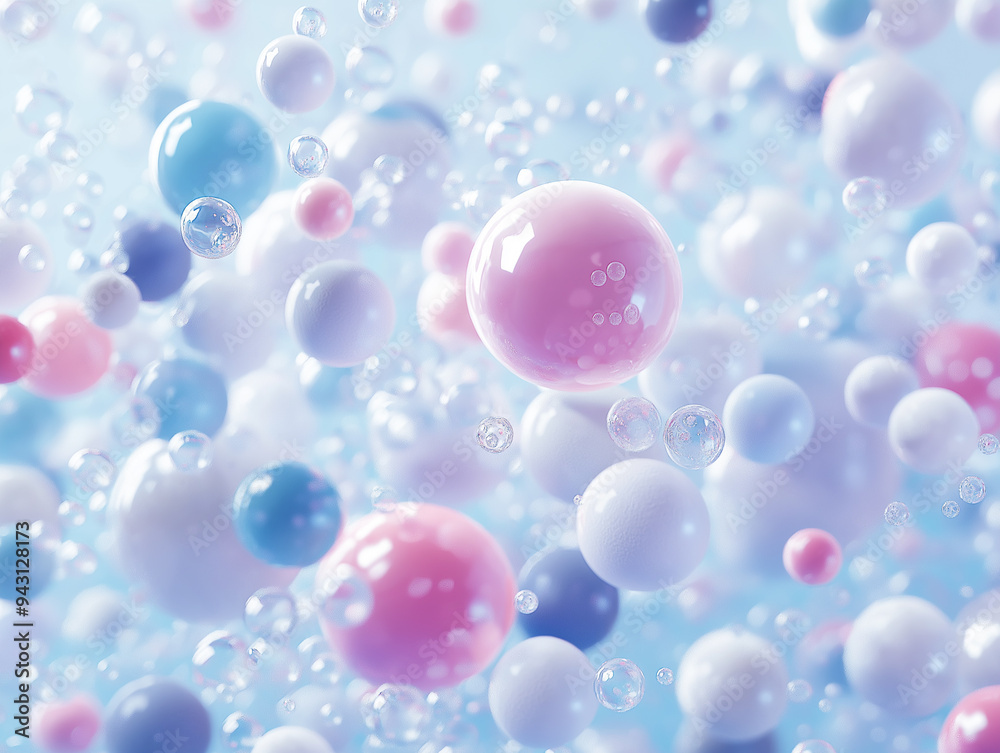 A high quality bubble background with soft pastel and vibrant bubbles, arranged in a delicate and modern pattern