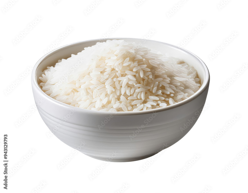 Bowl of uncooked white rice cut out transparent isolated on white background PNG Bowl of uncooked white rice cut out transparent isolated on white background PNG