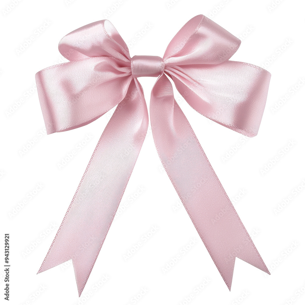 Soft pink ribbons and bows cut out transparent isolated on white background PNG Soft pink ribbons and bows cut out transparent isolated on white background PNG