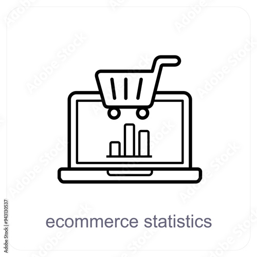 Ecommerce Statistics and ecommerce icon concept