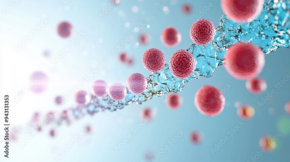 An illustration representing the process of cell division, showing how cells replicate and grow. An illustration representing the process of cell division, showing how cells replicate and grow.
