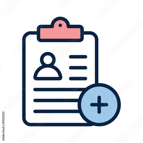 Icon representing medical information, featuring healthcare symbols and informational elements