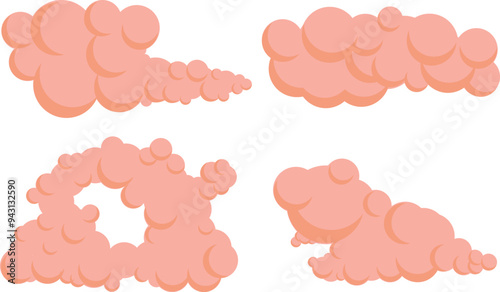 cloud cartoon design, dusk color