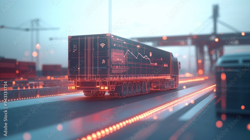 Fototapeta premium Digital Logistics Management