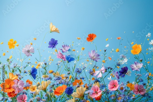 Levitating Wildflowers on Soft Pastel Backdrop - Hyperrealistic Studio Photography