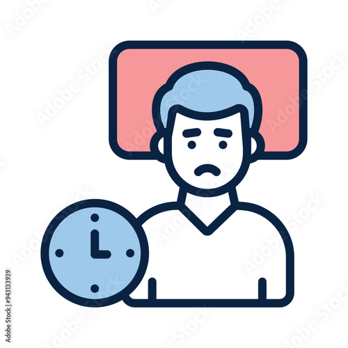 Icon representing sleep disorders, featuring symbols related to sleep and health issues