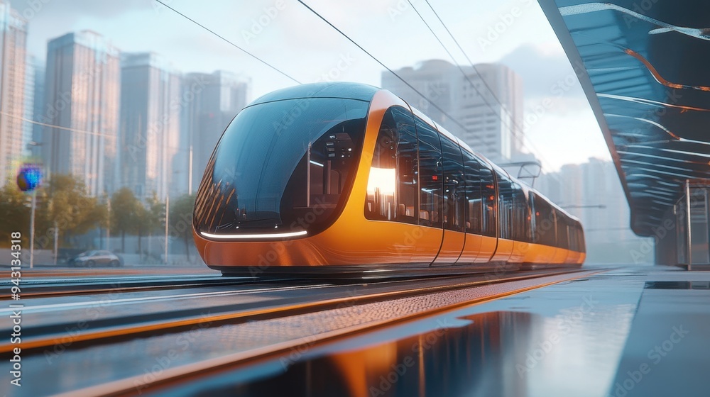 Fototapeta premium Intelligent Rail Transit System for Future Cities