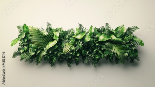 Dense wall of tropical plants photo