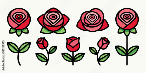 Rose Icon Set