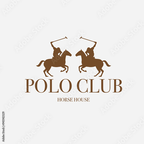 horse logo with rider, emblem