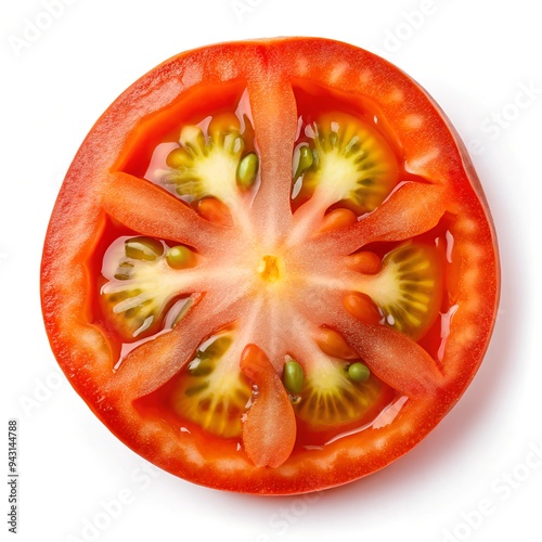 tomato slices on white background