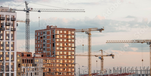 Vidnoye, Leninsky district, Moscow region. Modern high-rise residential buildings. Construction of new residential quarters. New buildings. photo