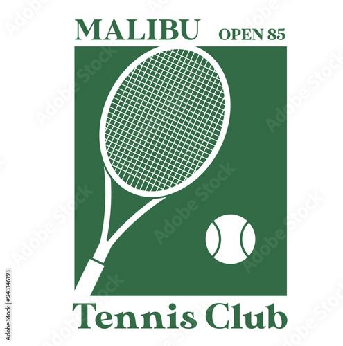 tennis logo, tennis club, two rackets and ball