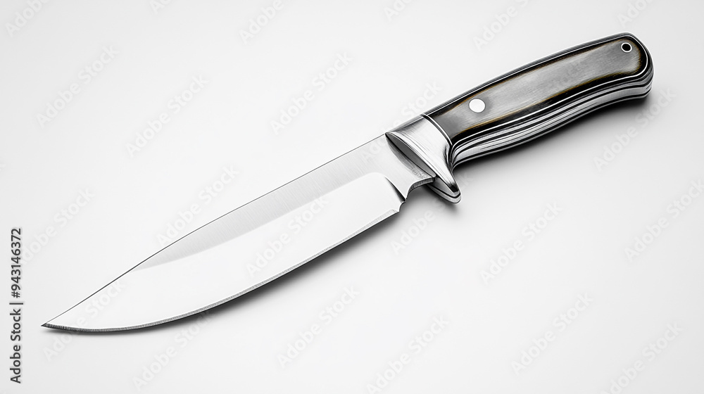 Fototapeta premium A high-quality chef's knife featuring a sleek blade and ergonomic handle, ideal for precision cutting and everyday cooking tasks, isolated on white background
