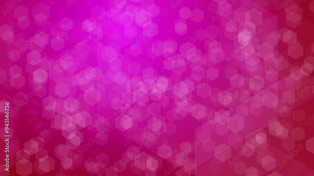 Animated pink color repeating hexagonal shapes complex geometrical loop background. Copy space. Animated pink color repeating hexagonal shapes complex geometrical loop background. Copy space.