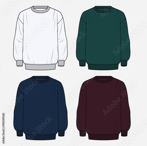 set of four hoodies, mockup