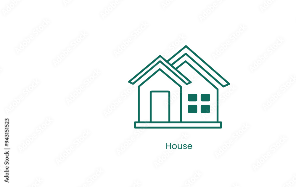 Residential House Front View Vector Icon Residential House Front View Vector Icon