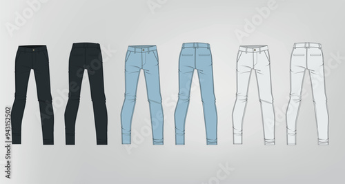 set of 4 pants for men