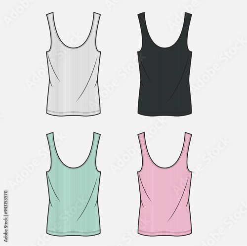 tank top, set of four t shirt