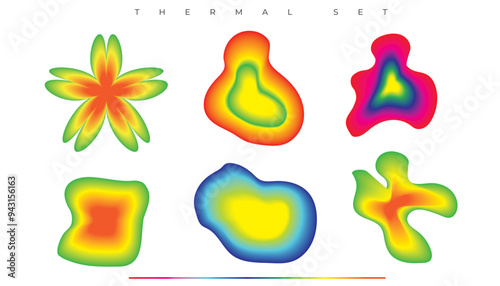 thermal map, heat map, abstract forms
