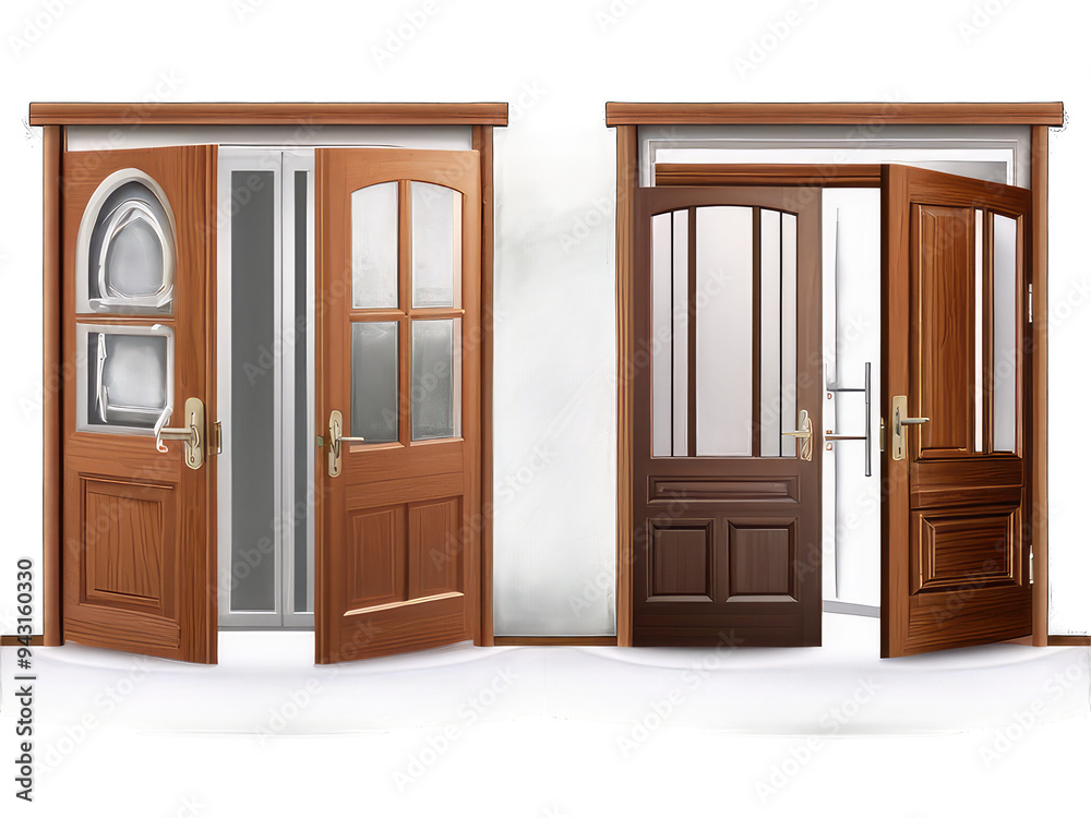 set of wooden windows,set of doors,door with windows set of wooden windows,set of doors,door with windows