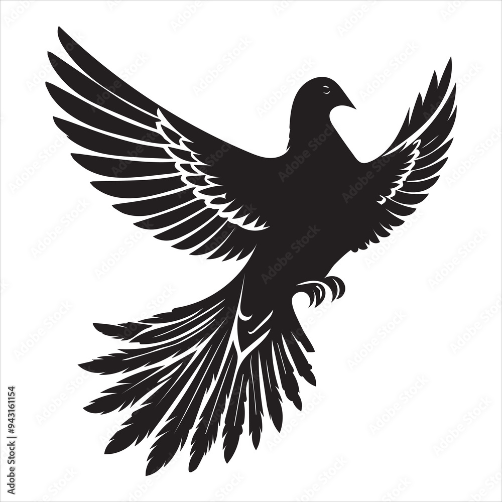 Mourning Dove Silhouette - Zenaida macroura Clipart - Mourning Dove perched tail feathers fanned out Illustration in black and white Mourning Dove Silhouette - Zenaida macroura Clipart - Mourning Dove perched tail feathers fanned out Illustration in black and white