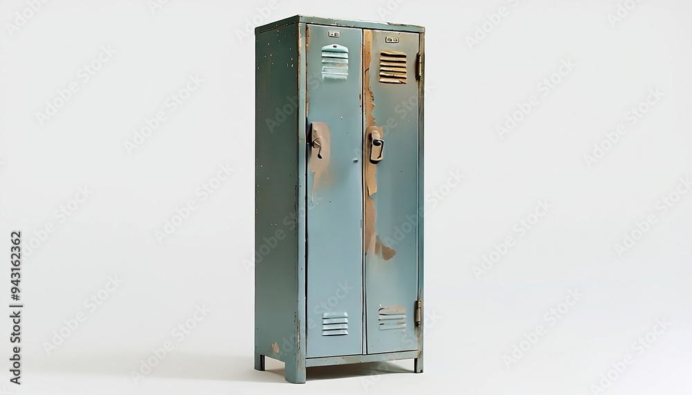 Two door locker,old rusty locker, generative ai Two door locker,old rusty locker, generative ai