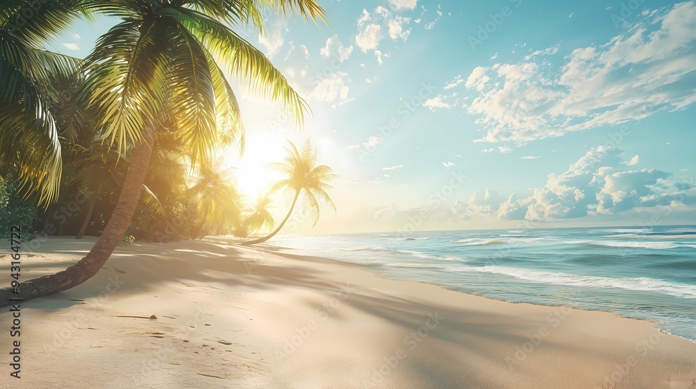 Fototapeta premium Tropical Beach at Sunset.
