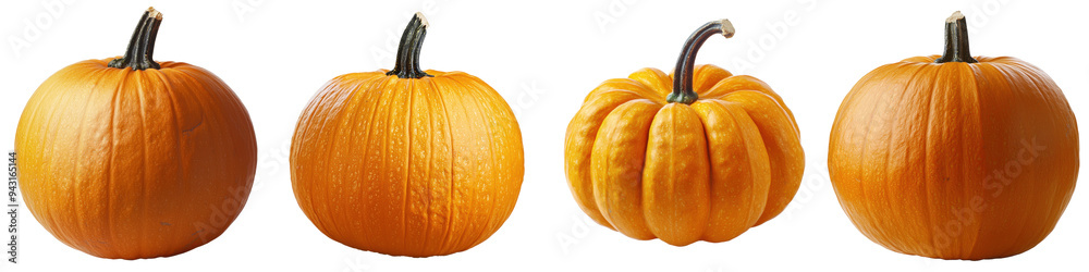 Obraz premium Pumpkin cut out transparent isolated on white background PNG
