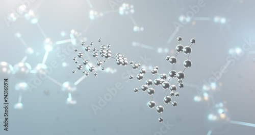 Imatinib rotating 3d molecule, molecular structure of antineoplastic agents, seamless video photo