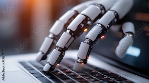 Robotic Process Automation (RPA) is a concept that uses AI to automate business tasks. laptop software that is automated. Business digital transformation