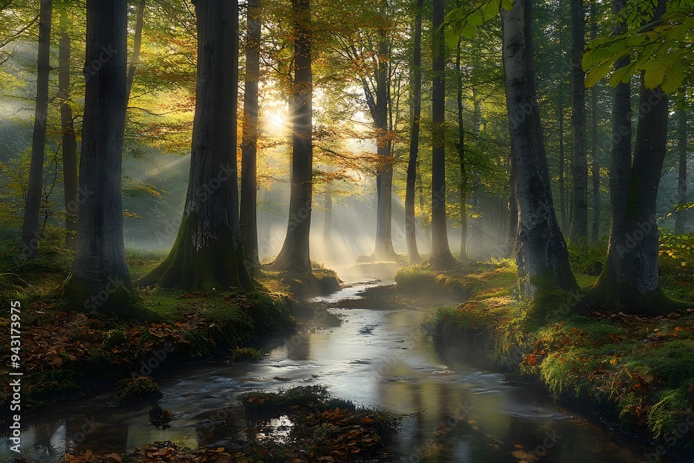 Obraz premium morning in the woods