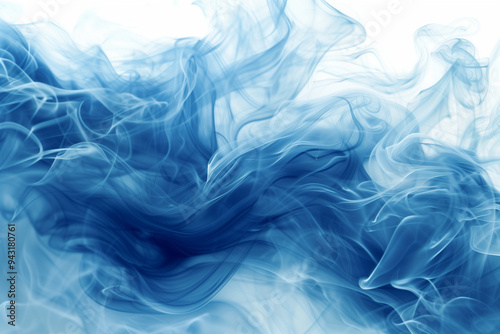 An illustration of a voluminous swirl of blue smoke gracefully billowing in the air