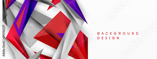 Minimal geometric abstract background. Low poly dynamic triangle design. Trendy techno business template for wallpaper, banner, background or landing