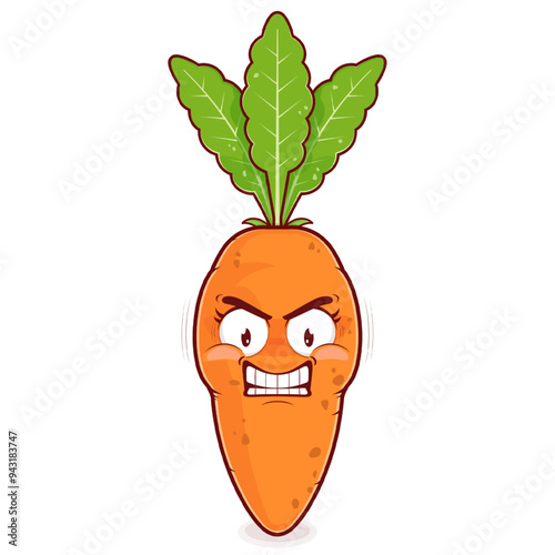 carrot angry face cartoon cute