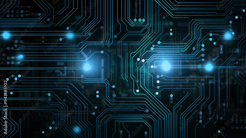 Blue Cyber Circuit Board Digital Connectivity Technology Background