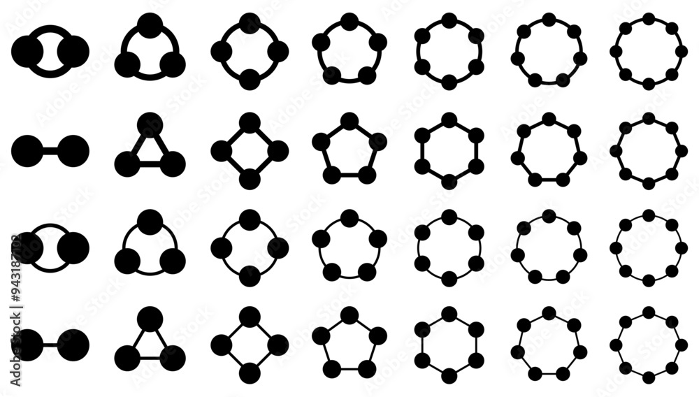 様々な形の循環を表す図のインフォグラフィックのベクターイラストセット
