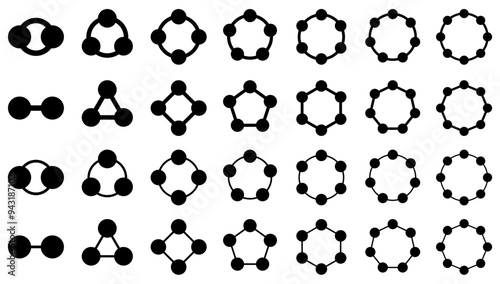 様々な形の循環を表す図のインフォグラフィックのベクターイラストセット