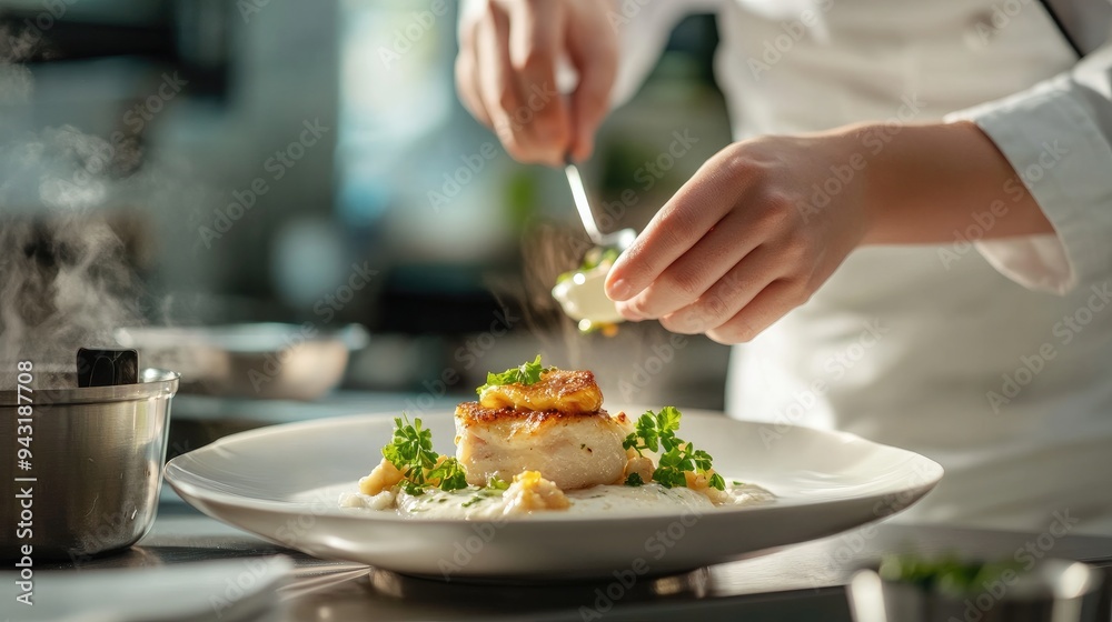 A food photographer capturing images of a beautifully arranged dish