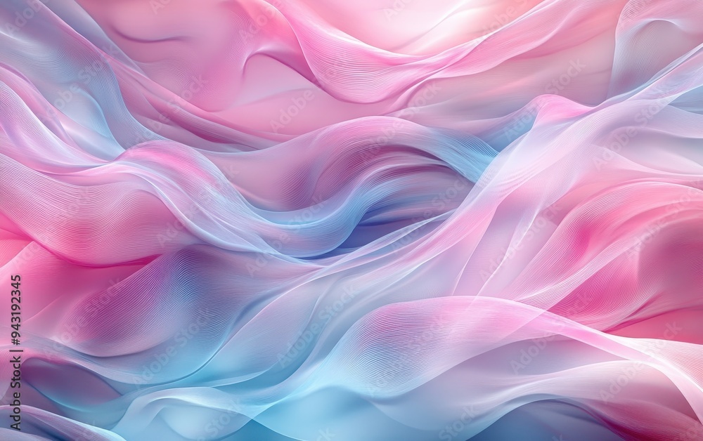 Abstract Pink and Blue Wave Background - Soft, Flowing, and Elegant Design.