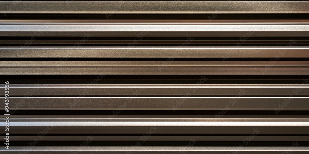 Brown Patterned Metal Shutter with Horizontal Grooves in Warm Light Brown Patterned Metal Shutter with Horizontal Grooves in Warm Light