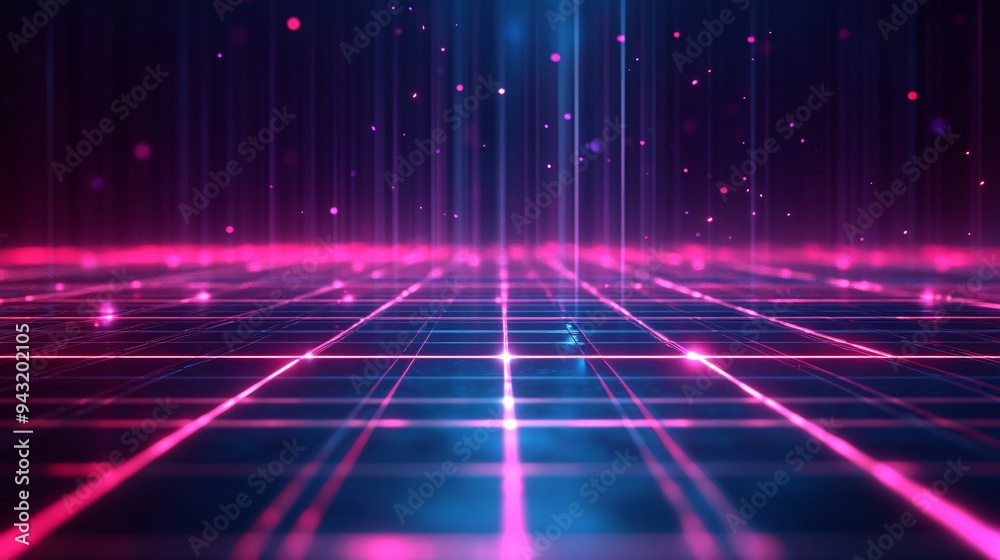 Abstract glowing neon lines forming a high-tech grid pattern Abstract glowing neon lines forming a high-tech grid pattern