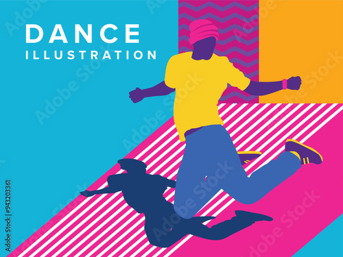 Colorful and Fun Dancer Illustration