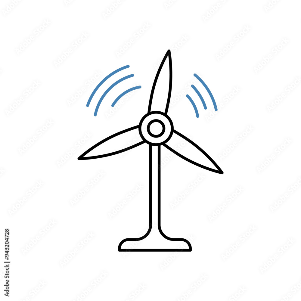 wind power concept line icon. Simple element illustration. wind power concept outline symbol design. wind power concept line icon. Simple element illustration. wind power concept outline symbol design.