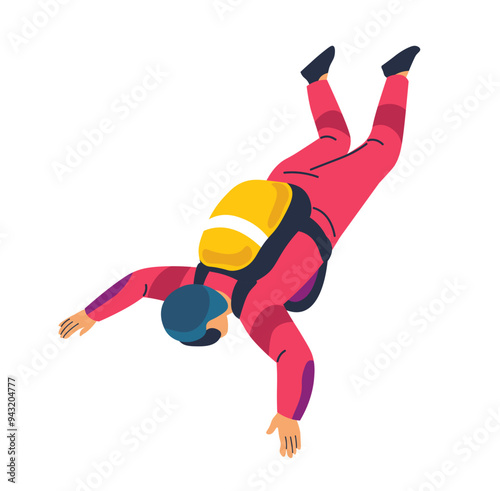 Skydiving Freefall Position Illustration vector