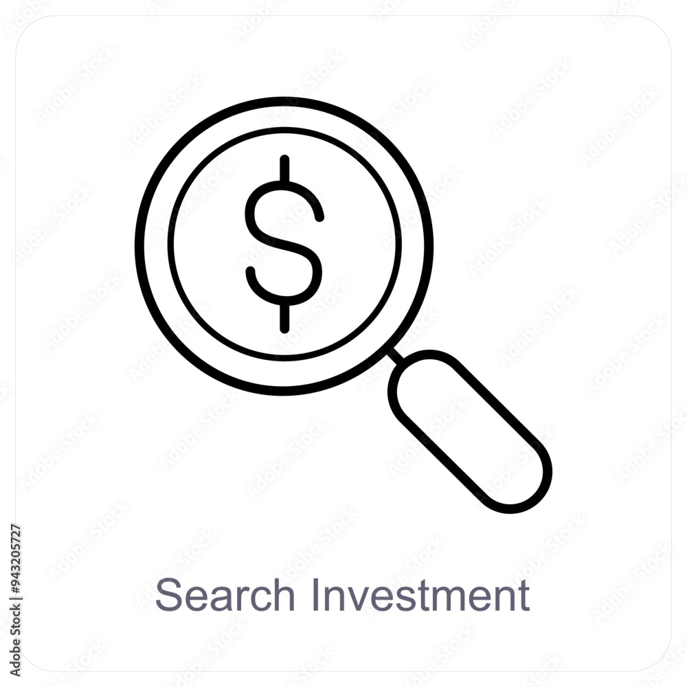 Search Investment and business icon concept Search Investment and business icon concept