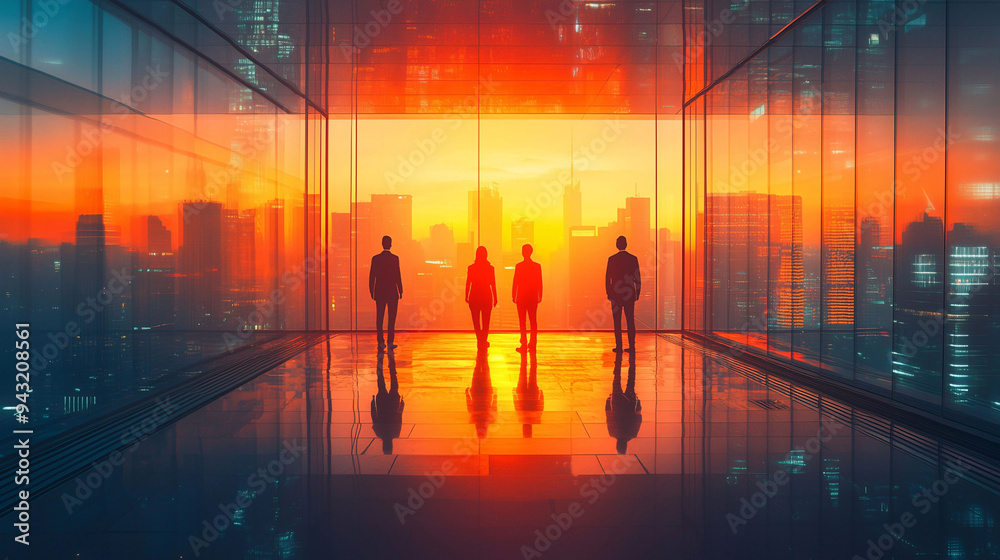 Businessman in an Office Building Overlooking Cityscape with Double Exposure Effect, Symbolizing Corporate Collaboration and Teamwork Amidst a Skyscraper Backdrop in Soft Daylight Businessman in an Office Building Overlooking Cityscape with Double Exposure Effect, Symbolizing Corporate Collaboration and Teamwork Amidst a Skyscraper Backdrop in Soft Daylight
