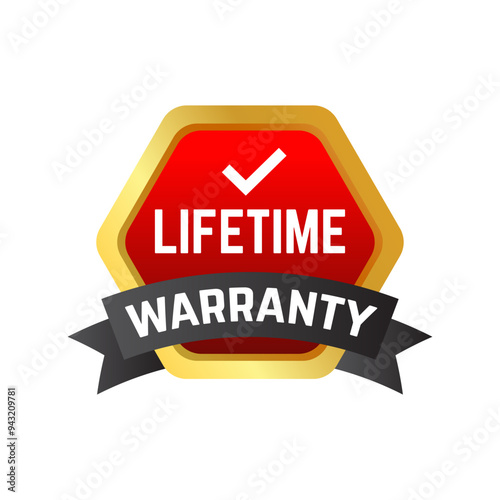 Lifetime Warranty - Stamp, Imprint, Seal Template. Vector Stock Illustration